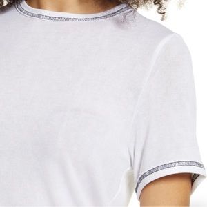 🆕Treasure & Bond Semi Sheer Crewneck T-Shirt w/ Contrast Stitching (NWOT)